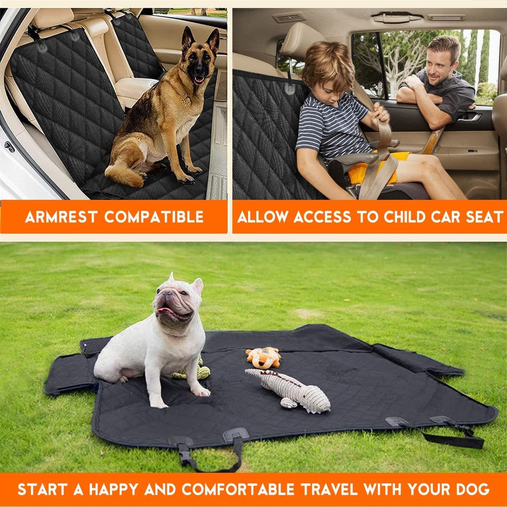 Dog Car Seat Cover, Back Seat Cover for Dogs Pet Car Seat Protector Waterproof Bench Car Seat Cover, Non-Slip Rear Seat Cover Fits Middle Armrest for Most Cars Suvs Trucks - Black - Quality products