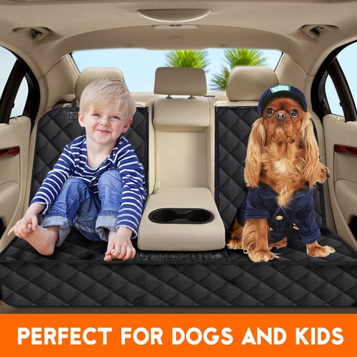 Dog Car Seat Cover, Back Seat Cover for Dogs Pet Car Seat Protector Waterproof Bench Car Seat Cover, Non-Slip Rear Seat Cover Fits Middle Armrest for Most Cars Suvs Trucks - Black - Quality products