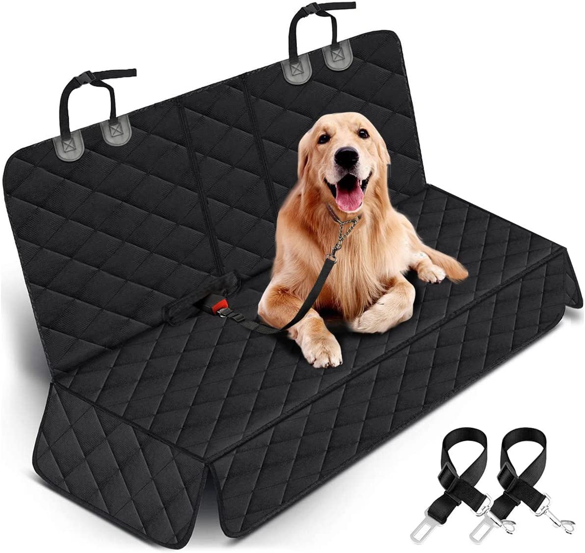 Dog Car Seat Cover, Back Seat Cover for Dogs Pet Car Seat Protector Waterproof Bench Car Seat Cover, Non-Slip Rear Seat Cover Fits Middle Armrest for Most Cars Suvs Trucks - Black - Quality products