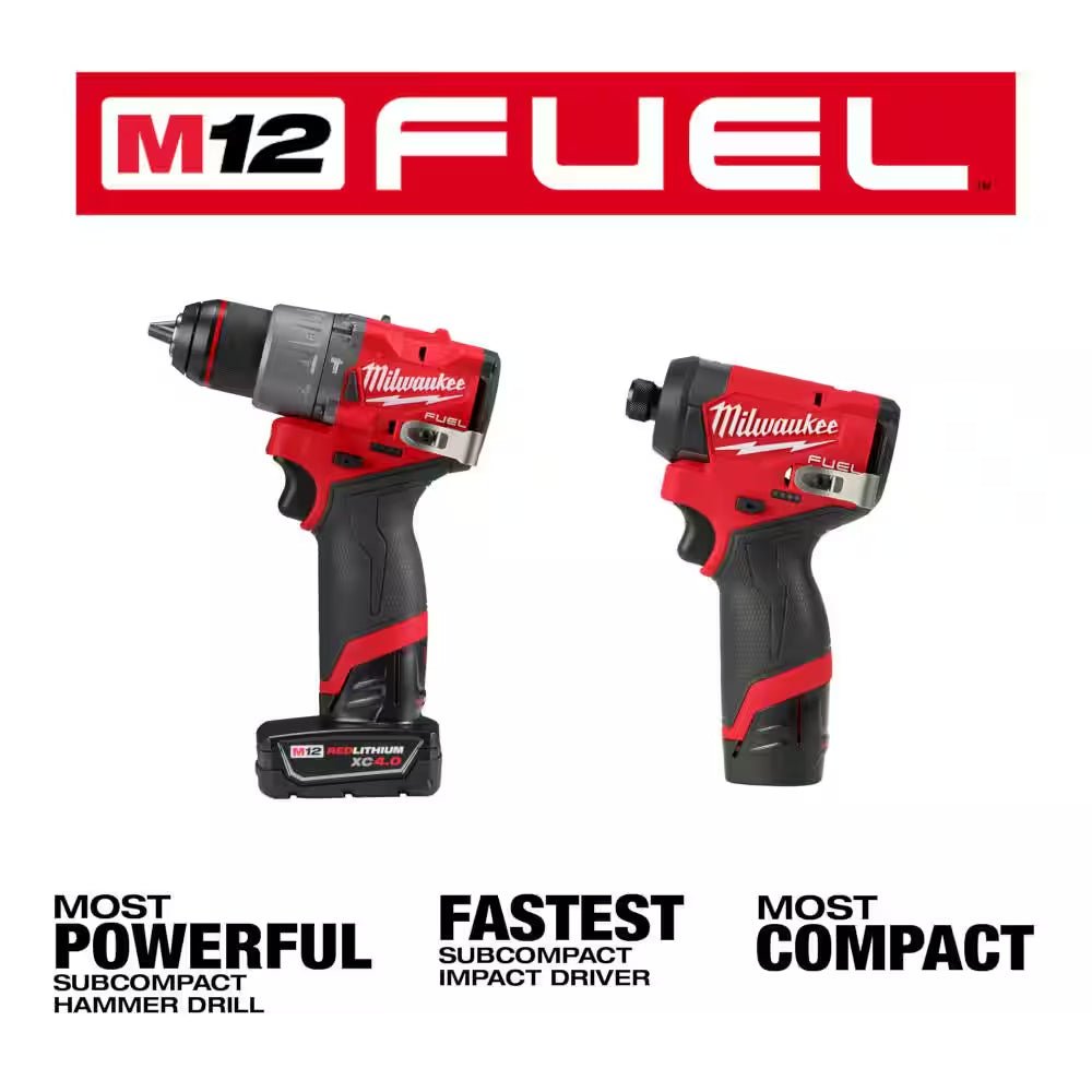 M12 FUEL 12-Volt Lithium-Ion Brushless Cordless Hammer Drill & Impact Driver Combo Kit (2-Tool) with Bit Set (45-Piece) - Quality products