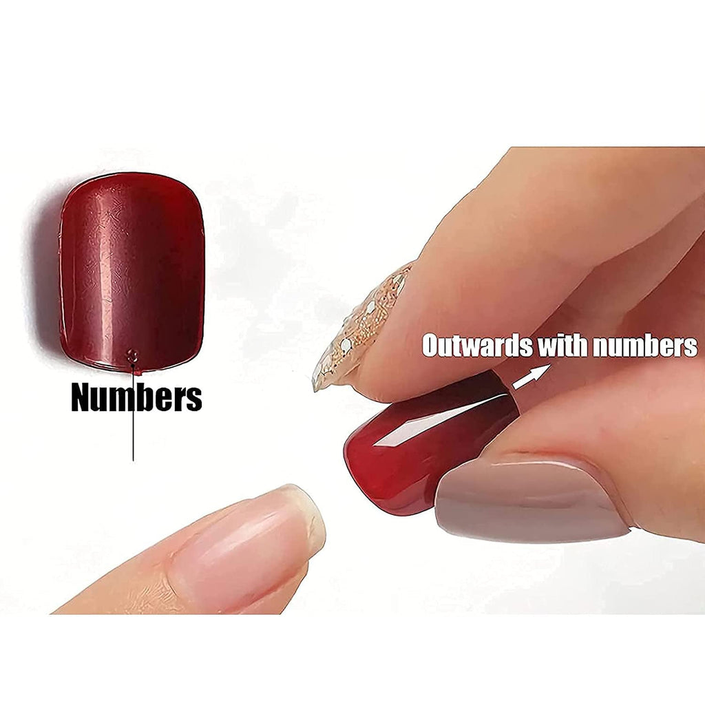 Press on Nails - Medium Almond Glue on Nails with Goth Black, Acrylic Gothic Moon Design 24 Pcs - Quality products