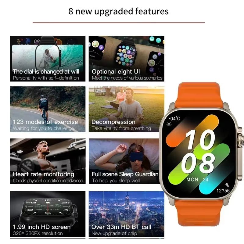 Smart Watch Bluetooth Talk Smartwatch Message Alert Heart Rate Monitor Sports Watch for Android IOS Men Women - Quality products