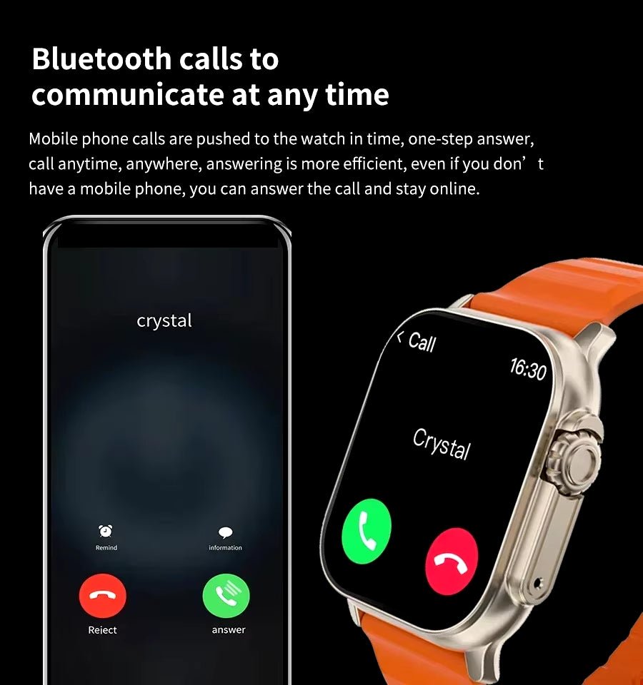 Smart Watch Bluetooth Talk Smartwatch Message Alert Heart Rate Monitor Sports Watch for Android IOS Men Women - Quality products