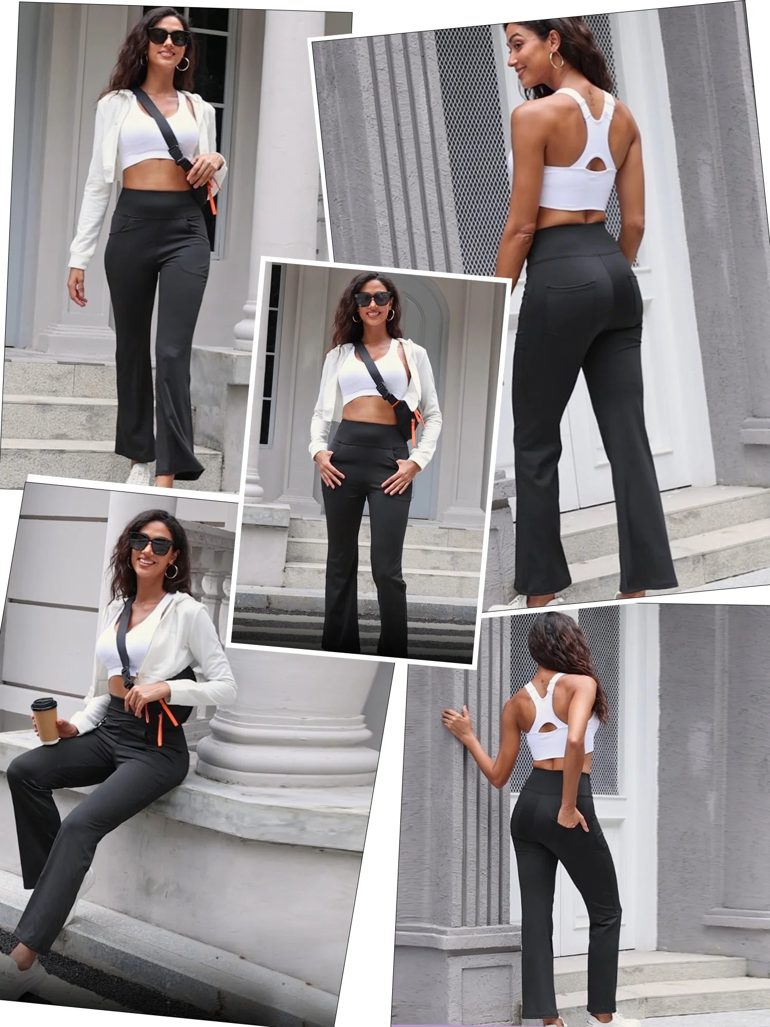 Womens Bootcut Yoga Pants Flare Legging with Pockets High Waist Lightweight Bottoms Workout Activewear Black XL - Quality products